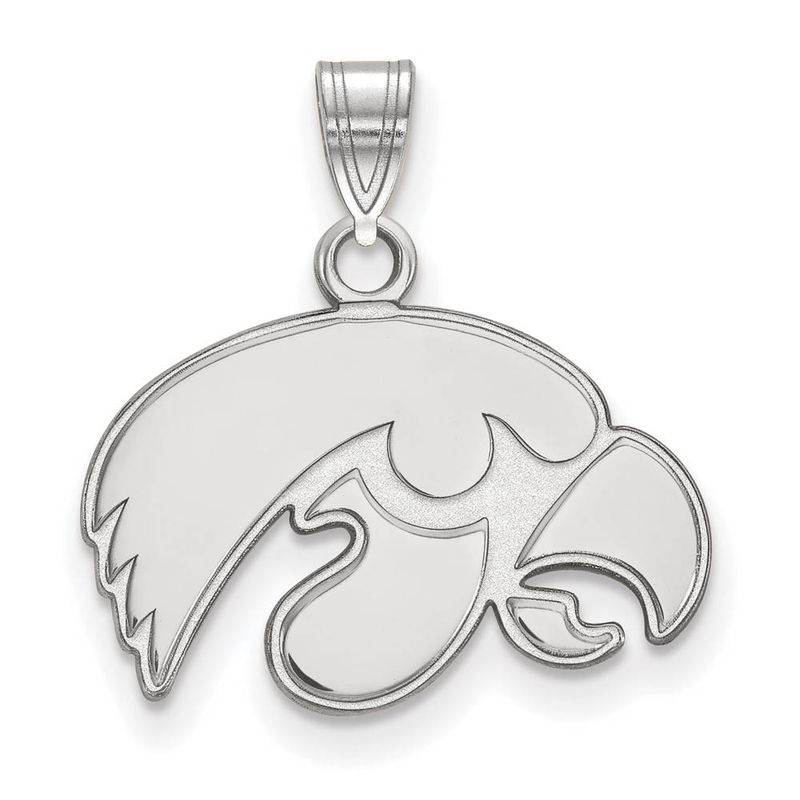 10k White Gold U. Of Iowa Small Mascot Pendant